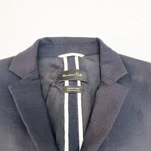 Massimo Dutti Navy Blue Wool One Button Blazer Model 6011 Size 36 - Picture 2 of 6